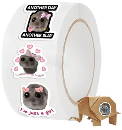 Mwqpgyh Traurige Hamster-Aufkleber, lustige Hamster-Aufkleber | 500-teilige traurige Hamster-Aufkleber mit lustigen Tieren - Weirdcore-Aufkleber mit 10 Mustern, Scrapbook-Zubehör für Fahrräder,
