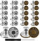 rietegio 40Pcs Jean Buttons 17mm No Sew Metal Buttons Jeans Buttons Replacement Adjustable Jean Button Pins with Screwdriver Waist Tightener Clips for Jackets Clothes Denim Skirt Clothing Repairing