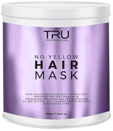 Tru No Yellow Hair Mask, 1000ml – Farbschutz & Anti-Gelbstich Treatment für gefärbtes & getöntes Haar, mit Glanz & Geschmeidigkeit