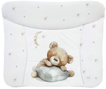 Ceba Baby® weiche Wickelauflage 75x72 cm - Baby Wickelunterlage - Wickeltischauflage für Junge und Mädchen - Wasserdicht, abwaschbar - OEKO-TEX® Standard 100 - Made in EU - Schläfriger Bär