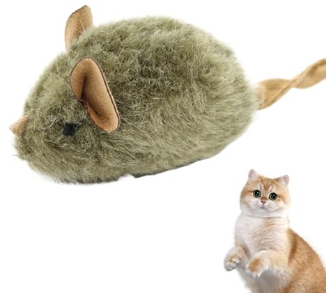 Tewzafiya Jouet pour Chat en Forme de Souris - Jouet sonore - Souris Qui couine - réaliste - Interactif - pour Chat intérieur