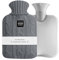 OliviaLiving Hot Water Bag Hot Water Bottle 2 Liters Heat Up and Refreezable Hot Cold Pack with Knit Cover for Pain Relief Hot Cold Therapy (Dark Grey)