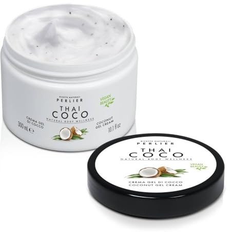 Perlier, Crema Gel Thai Coco, Fresca e Nutriente, Idrata Intensamente e Rigenera la Pelle con Acqua di Cocco Biologico e Vitamina E, Ideale per Pelli Secche e Come Doposole, 300 ml | Fresca e Nutriente, Acqua di Cocco Biologico e Vitamina E, Idrata Intensamente e Rigenera la Pelle