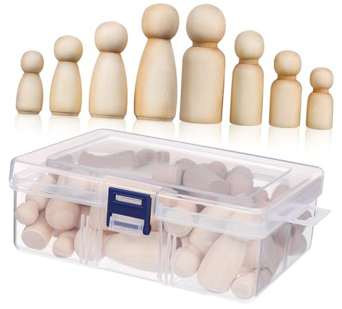 WEKAMOS 50stücke Teiliges Set Holz Peg Dolls Zum Bemalen Naturbelassene Splinterfreie Holzpuppen in Verschiedenen Für Diy Handwerk Kinderbasteln Partydekoration Und Kreative Gestaltung