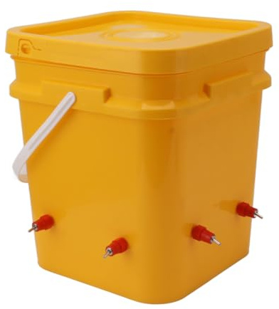 Cryfokt Abbeveratoio Automatico per Polli, Versatile, Dotato di Secchio per Bere da 12 Litri, Mangiatoia per Pollame in Plastica Resistente per Polli, Oche e Pappagalli Indaffarati (#6)