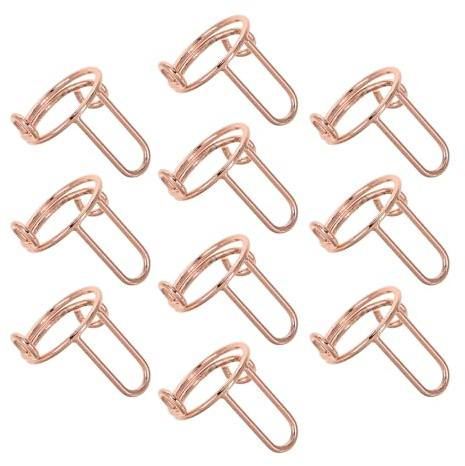 Hohopeti Adjustable Copper Nail Rings Set Stylish Fingertip Rings 10 Pcs with Detachable Design and DIY Decoration for Nails Art and Manicures
