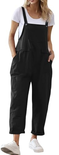 Dungarees for Women Uk: Jumpsuits for Women Uk Womens Dungarees Sleeveless Jumpsuits Playsuits Long Jumpsuit Plus Size Baggy Work Overalls Cargo Loose Fit Wide Leg Pants Ladies Workwear with Pockets