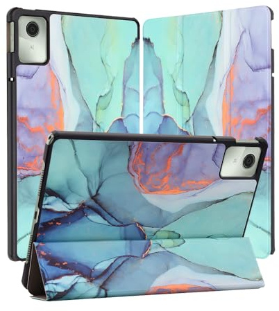 Techsuit für Lenovo Tab M11 Hülle mit 360 Schutz, Verstellbarem Ständer, Mikrofaser Innenfutter, Schlankem Design, Anti Fingerabdruck, FoldPro Series, PU Leder, Grüne Zeit