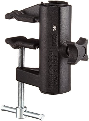 Manfrotto 349 Accessorio Morsetto per Treppiede Serie 055/190, Nero Alluminio
