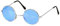PARTY DISCOUNT Brille Hippie, runde, blaue Gläser aus Metall