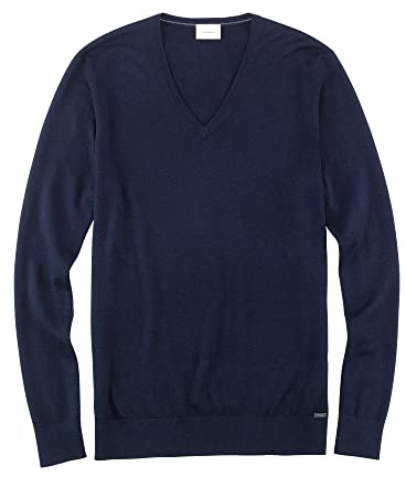 OLYMP Herren V-Ausschnitt Pullover Regulär 015110 | Pullover, Rippbündchen, Regular Fit, 85%Schurwolle/15%Seide