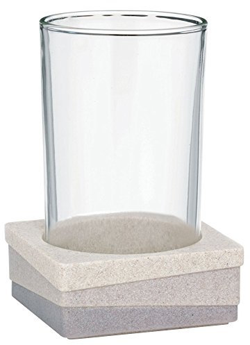 Kela 22801 Becher Valura aus Poly in Beige/Braun, Plastik, 7,5 x 7,5 x 11 cm