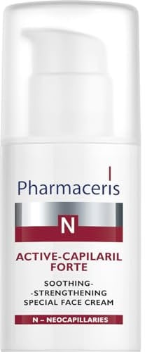 Pharmaceris N Active-Capilaril Forte, Beruhigende Tagescreme für Couperose-Haut, Intensive Gesichtspflege, Feuchtigkeitscreme, Beseitigt hartnäckige Rötungen - 30 ml