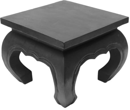 Oriental Galerie Opiumtisch Schwarz - 40cm Beistelltisch Tischchen Hocker Blumenhocker Akazienholz asiatischer Kleiner Tisch
