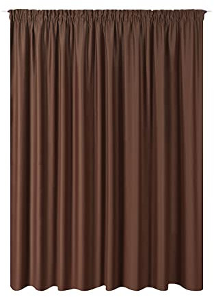 JEMIDI Vorhang blickdicht 300x245cm - Gardine mit Kräuselband Universalband - 100% Polyester Schal lang für Wohnzimmer Schlafzimmer - dunkelbraun
