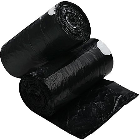 Dynko 20L Kordelzug Swing Müllbeutel, Schwarz müllbeutel mit zugband, 110 Stück