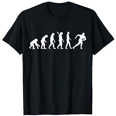 Rugby Shop Evolution Rugby T-Shirt Damen Klassisch Schwarz S Halbarm Crew-Ausschnitt T-Shirt