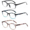 MODFANS (3 Pack) Lesebrille Damen 2.75 Rund,Gute Brillen,Hochwertig,Mode,Komfortabel,Super Lesehilfe Schwarz/Blau/Rosa