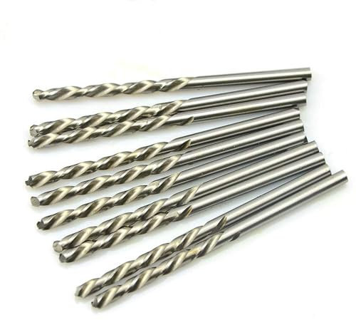 SUPERTOOL HSS-Hochgeschwindigkeitsstahl-Bohrer, 0,4 mm, gerader Schaft, metrischer Spiralbohrer für Holz, Kunststoff, Aluminium, 10 Stück