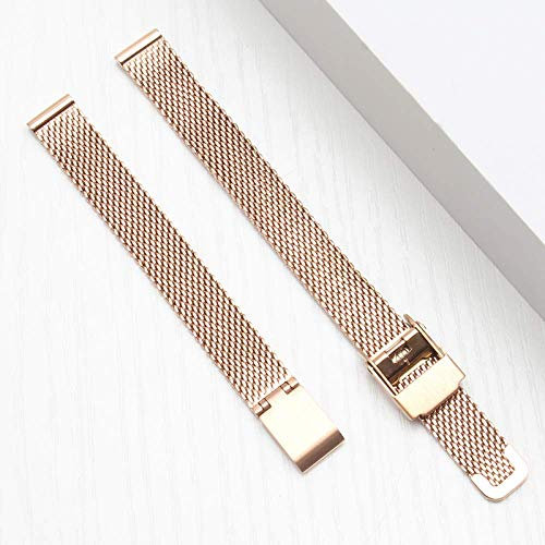 Uhrenarmbänder, Uhrenarmband Metall Edelstahlarmband Stahlarmband Metall Uhrenkette Geschenk für Mädchen Einstellbare Länge Schnellverschluss, Goldfarbe-14mm