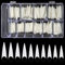 500pcs Natural Acrylic Nail Tips 10 Sizes Medium Long Stiletto Nail Tips with Box French Nail Tip Half Cover Coffin Nail Tips Women DIY Salon Nails