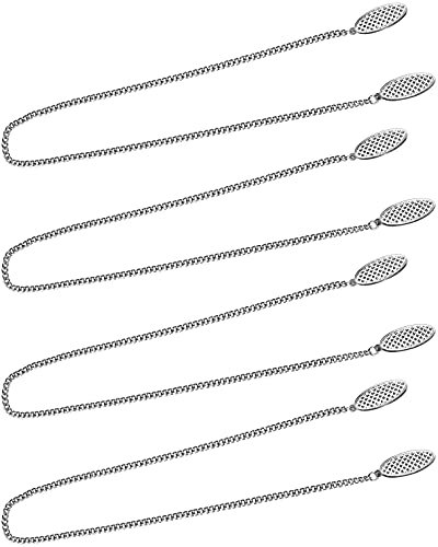 LATRAT 4 Stück Serviette Clips, Flexible Serviettenhalter Serviette Hals Schlüsselband, Edelstahl Kette Serviette Clips Geeignet für Alle Altersgruppen