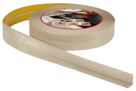 ProfiPVC Plinthe Souple 25m 18x18mm - Baguette adhésive de finition pour la cuisine et la salle de bain, ruban autocollante d'étanchéité en PVC, flexible, Joint douce, Montage facile, beige