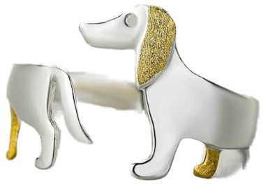 YUANYIRAN Vintage Öffnung Verstellbarer Fingerring - Süßer Dackel Hund Tier Offene Ringe, Charm Feiner Ring Geburtstag Hochzeit Schmuck Für Mädchen Weihnachten Frauen Party Geschenk