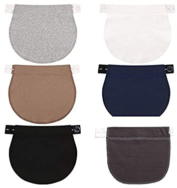 LATRAT 6 Paquets Extension Pantalon de Maternité Réglable Élastique Taille Extender Extension de Ceinture de Grossesse Extension de Pantalon de Grossesse Élastique pourla Femme Enceinte, 6 Couleurs