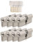 GERCAR Pro 8x Schließzylinder 40/40 gleichschließend Set 8 Profilzylinder inkl. 40 Schlüssel - 80 mm Türschloss Zylinderschloss 8er Zylinder - Länge: 80mm, A:40 B:40 - Messing matt massiv