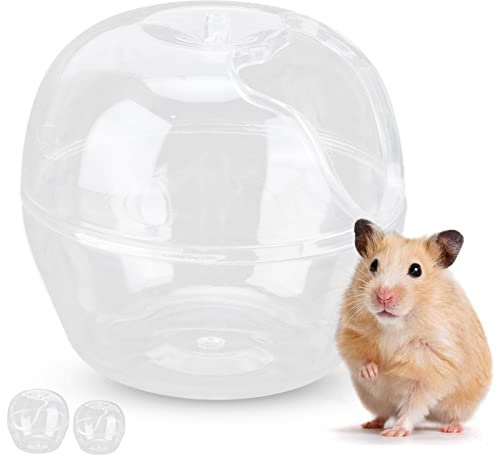 EVTSCAN Hamster Sandbadewanne Mini Transparent Badezimmer Apfelförmige Golden Hamster Toilette Doppelnutzung(S)