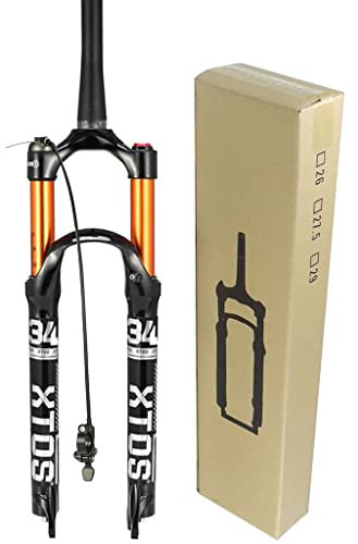 TOMYEUS Fourches À Suspension VTT 26 Pouces 27,5 29ER, Alliage D'aluminium Fourche Direction Droite Vélo Amortisseur Air Fourche pour Les Accessoires Vélo