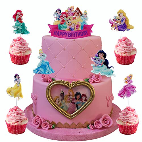GOOGIT Decorazioni per Torta e Cupcake Topper per Feste di Compleanno Bambine (Topper2)