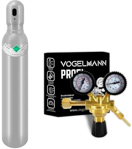Bouteille de gaz CO2 pleine 8L 1,5m3 avec Régulateur Profi Vogelmann