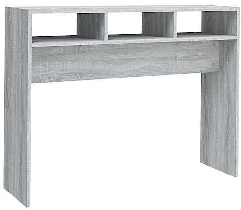 vidaXL Konsolentisch Konsole Beistelltisch Flurtisch Sideboard Ablagetisch Wandtisch Frisiertisch Grau Sonoma 105x30x80cm Holzwerkstoff