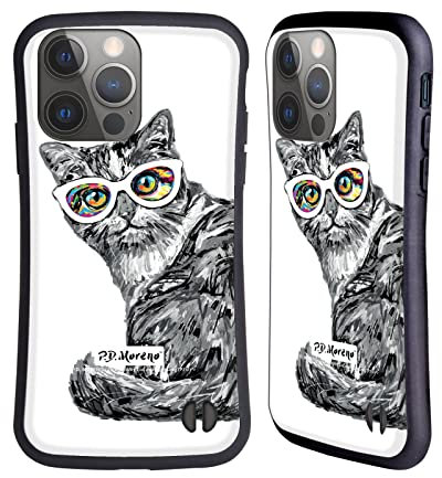 Head Case Designs Offizielle P.D. Moreno Kaetzchen 11 Schwarze Und Weisse Katzen Hybride Handyhülle Hülle Huelle kompatibel mit Apple iPhone 14 Pro