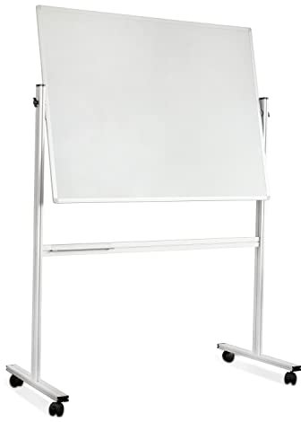 Dr.Tafel Whiteboard mit Ständer, Flipchart Ständer 120x90, Magnettafel, Whiteboard Magnetisch, Mobiles Whiteboard, Trocken Abwischbar, 360 Grad Drehbar, Perfekt für Schule, Büro und Heimgebrauch