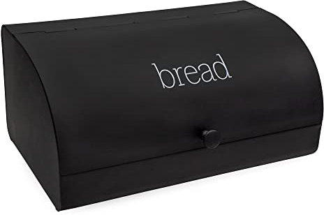 AuldHome Farmhouse Brotkasten, schwarzer Brotkasten, Retro-Vintage-Stil, Emaille, Arbeitsplatte