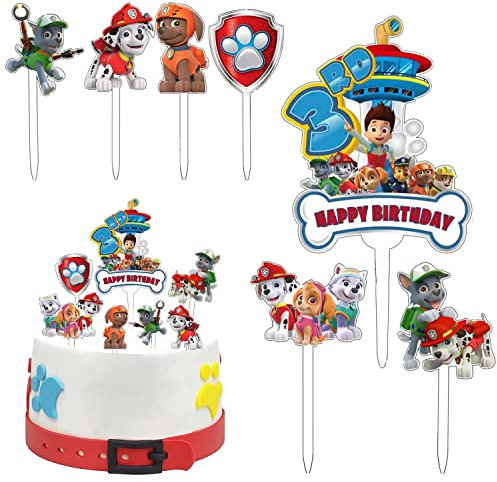 7 Stück Tortendeko,3 Jahre Acryl Kuchen Deko,Muffin Deko Geburtstag,Happy Birthday Tortendeko Junge,Cupcake Topper,Cake Decoration,Geburtstag Deko Kuchen für Junge Mädchen Themen Party