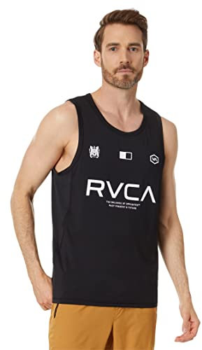 RVCA Herren Sport Vent Tank Tops, Schwarz (Rvca Badge), Klein