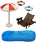STOBOK Doll House Swimming Pool Mini Beach Umbrella Set Swimming Circle Beach Chair Summer Dollhouse Furniture Miniature Dollhouse Accessories