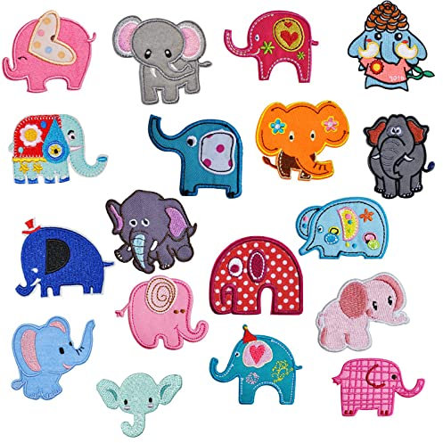 Gestickten Aufnäher 19 Stücke Bestickte Tuch Aufkleber Tuch Cartoon Niedlichen Elefanten Tuch Aufkleber Stickerei Tuch Aufkleber Patch Aufkleber Stickerei Aufkleber Kinderkleidung Loch Reparatur
