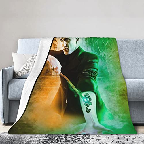 LOUJIN Tom Draco Felton Malfoy Decke, ultraweich, leicht, Flanell-Fleece-Überwurf, Decke für Klimaanlage, Couch, Sofa, Bett, Schwarz
