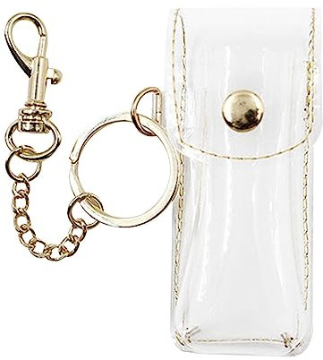 Transparenter -Halter, Schlüsselanhänger, transparentes PVC, tragbare Lippenstift-Hülle für Geldbörse, Lippenstift-Organizer, Lipgloss-Tasche, Lippenstift-Etui für Damen und Mädchen,