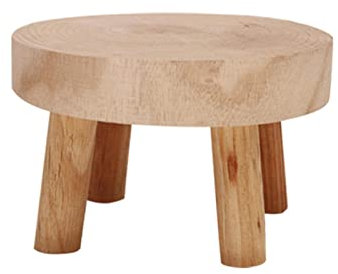 Jiakalamo Soporte de madera para plantas de interior, pequeño estante de exhibición de esquina redonda, mini taburete de madera para plantas (tipo 1, tamaño: M)