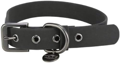 TRIXIE CityStyle Hundehalsband Gr. S–M, 30–37 cm/20 mm – schwarz | sorgfältiges PVC, wasserabweisend und abwischbar – verstellbar, pflegeleicht und ideal für jedes Wetter