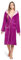 Twinzen Bademantel Damen – 100% Baumwolle, Frottee-Velours, mit Kapuze, OEKO-TEX zertifiziert, weich und komfortabel - Fuschia - M