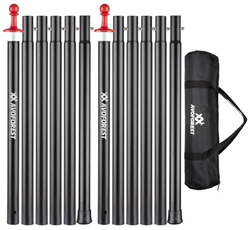 AVOFOREST Tältstänger för presenning, campingtält presenningsstänger justerbara campingtillbehör 189 cm kraftiga stolpar tjockare tältstång med en diameter på 16 mm för backpacking vandring markis