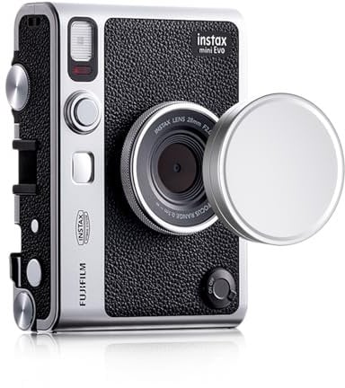 Rieibi Copriobiettivo per Fujifilm Instax Mini Evo, Accessori Fuji Mini per Copriobiettivo Fuji Instax Mini Evo, Copriobiettivo Mini Evo in Alluminio con Floccaggio Interno