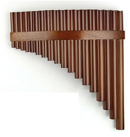 18 Pfeifen, Bambus-Panflöte, Braune Panflöte, F-Taste, Panflöte, Windholz, Traditionelles Musikinstrument (Color : Left)